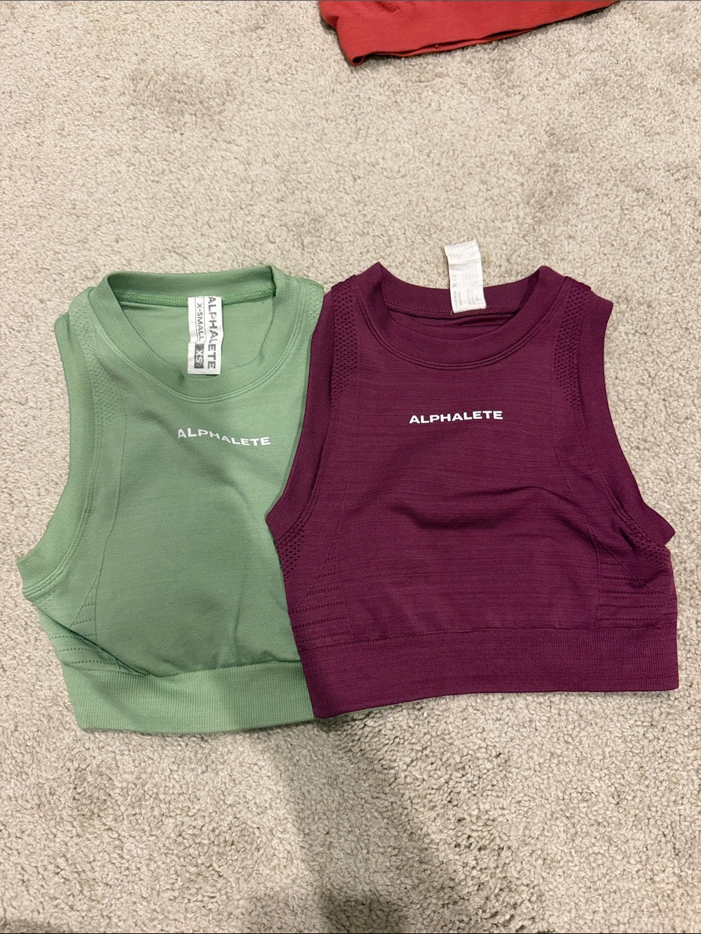 Alphalete Ribbed Crop Tanks — Sage & Plum Duo